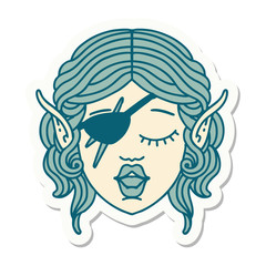 elf rogue character face sticker