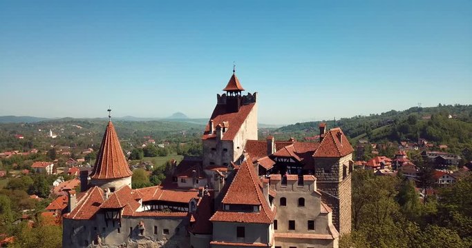 Aerial View to the Bran "Dracula: Castle in Brasov, Romania