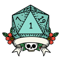 natural one d20 dice roll illustration