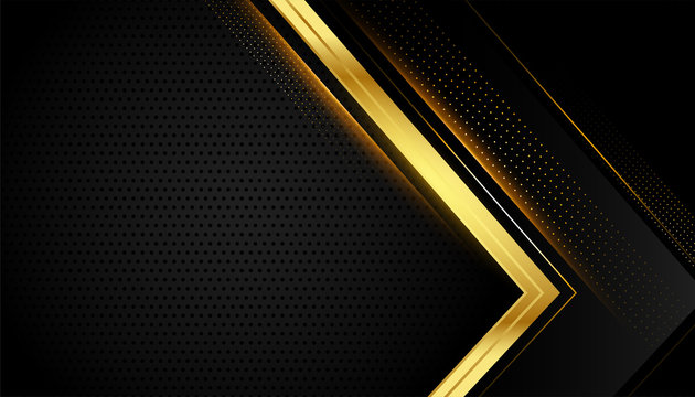 black and gold geometric background with text space