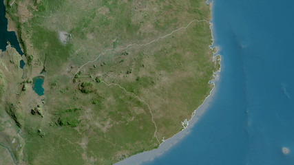 Nampula, Mozambique - outlined. Satellite