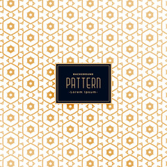 hexagonal style golden white pattern background design