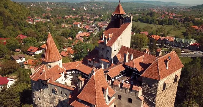 Aerial View to the Bran "Dracula: Castle in Brasov, Romania