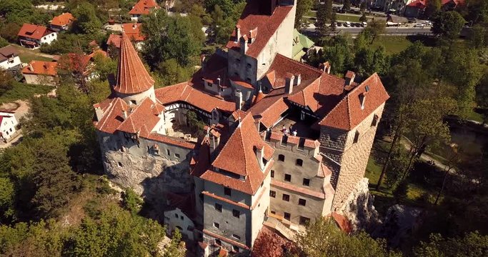 Aerial View to the Bran "Dracula: Castle in Brasov, Romania