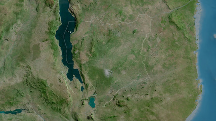 Nassa, Mozambique - outlined. Satellite