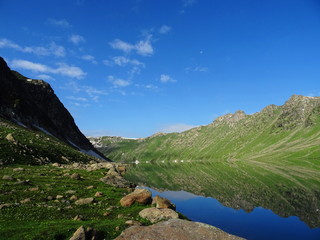 mountain landscape with lake, Kashmir