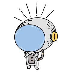 traditional tattoo style astronaut © lineartestpilot
