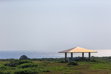 Fototapeta premium 日本最南端の休憩所、沖縄県波照間島