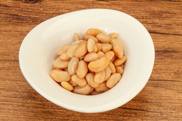 White beans kidney in the bowl