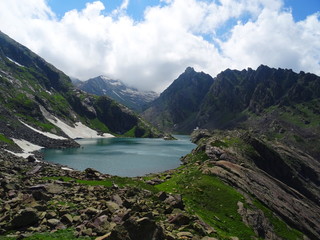 glacial mountain lake kashmir