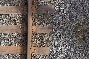 railway tracks for trains taken close up
