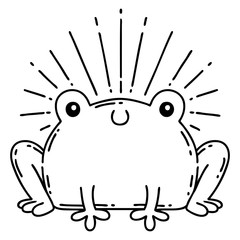 traditional black line work tattoo style happy frog