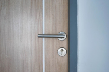 Modern door knob with white wall