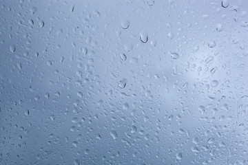 water drops on blue background