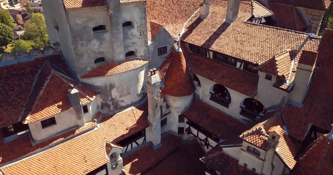 Aerial View to the Bran "Dracula: Castle in Brasov, Romania