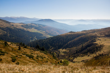 Naklejka premium mountain valley landscape in autumn