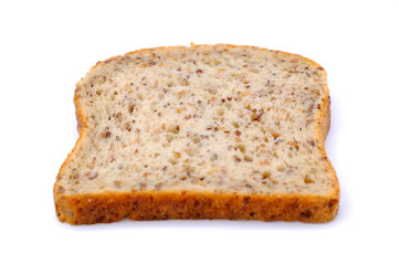 Fresh homemade baked bread and sliced bread isoalted on white background
