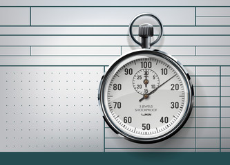 Naklejka premium Stopwatch the time is management poster. Realistic vector. Business wallpapers.