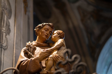 Fototapeta na wymiar Statue in Sant Ambrogio church , Milan
