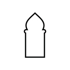 The mosque door icon design is isolated on a white background. Vector illustration. EPS 10.