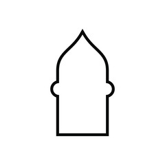 The mosque door icon design is isolated on a white background. Vector illustration. EPS 10.