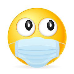 Emoticon wearing medical mask