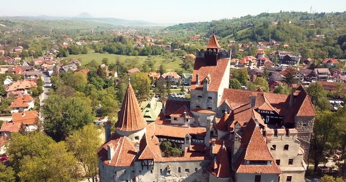 Aerial View to the Bran "Dracula: Castle in Brasov, Romania