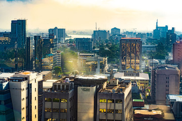 Lagos city skyline - obrazy, fototapety, plakaty