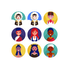 Multicultural National Avatar Female and Male User