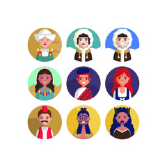 Multicultural National Avatar Female and Male User