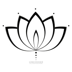 Lotus flower logo. Isolated design.