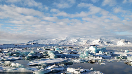 Glacier Lagoon in Island Eisberge im Wasser