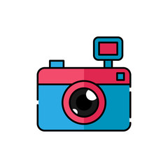 Camera Icon Logo Vector Illustration. Photo Camera icon design vector template. Trendy Camera icon flat design vector for website, symbol, logo, icon, sign, app, UI.