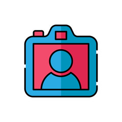 Camera Icon Logo Vector Illustration. Photo Camera icon design vector template. Trendy Camera icon flat design vector for website, symbol, logo, icon, sign, app, UI.