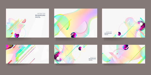 Elegant neo mint color pastel muted pale calm tones card templates set. Vector stock illustration