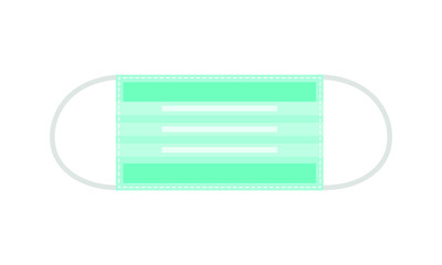 Vector Surgical mask icon design element illustration on white background.