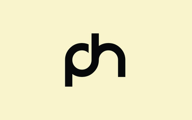 ph or hp and p, h lowercase Letter Initial Logo Design, Vector Template