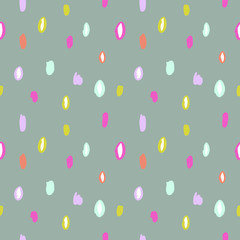 Seamless Doodle vector hand-painted pattern. Stylish multicolored geometric circles and ovals in a delicate color scheme. Suitable for Wallpaper, textiles, and other design materials.