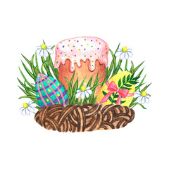 Easter watercolor and colored pensils