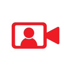 Video Call Icon Logo Vector Illustration. Video Call icon design vector template. Trendy Video Call vector icon flat design for website, symbol, logo, icon, sign, app, UI.