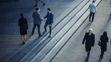 Office Managers and Business People Commute to Work in the Morning or from Office on a Sunny Day on...