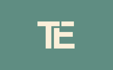 TE or ET and T, E Uppercase Letter Initial Logo Design, Vector Template