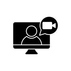 Video Call Icon Logo Vector Illustration. Video Call icon design vector template. Trendy Video Call vector icon flat design for website, symbol, logo, icon, sign, app, UI.