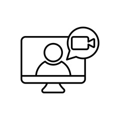 Video Call Icon Logo Vector Illustration. Video Call icon design vector template. Trendy Video Call vector icon flat design for website, symbol, logo, icon, sign, app, UI.