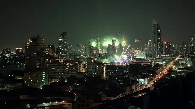 Fireworks in Bangkok on New Years Eve.