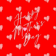  Happy Mother's Day Heart-Typocraphic illustration vector Calligraphy Background, celebration card,printable, ornaments celebrations, gift card invitation,