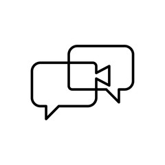 Fototapeta premium Video Call Icon Logo Vector Illustration. Video Call icon design vector template. Trendy Video Call vector icon flat design for website, symbol, logo, icon, sign, app, UI.