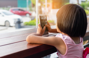 Asian Child Happy Use Talephone In communicate