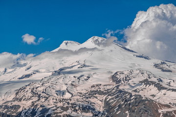 Fototapeta na wymiar Elbrus and Polyana Azau. View from Cheget mountain.