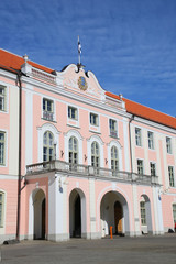 Obraz premium Toompea Castle houses the Parliament of Estonia. and is a castle on Toompea hill in the central part of Tallinn, the capital of Estonia. 